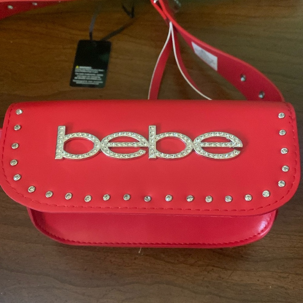 NWT BeBe Red Studded Fanny Bag - Picture 4 of 8